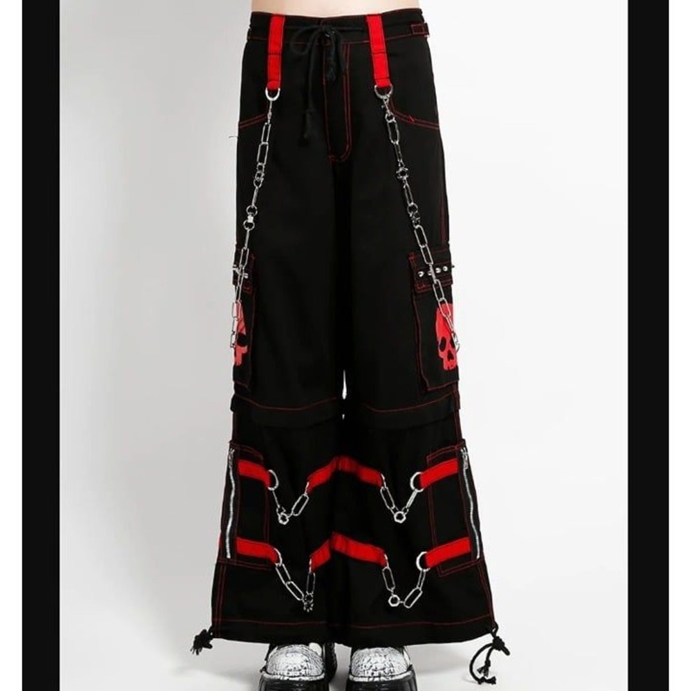Tripp NYC Skull Zip Off Pants Red UNISEX